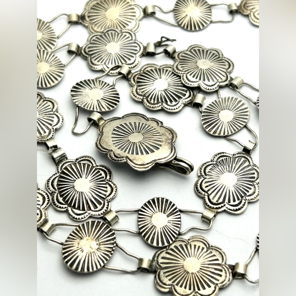 Navajo Silver Concho belt/necklace- Roger Skeet - Picture 2 of 14